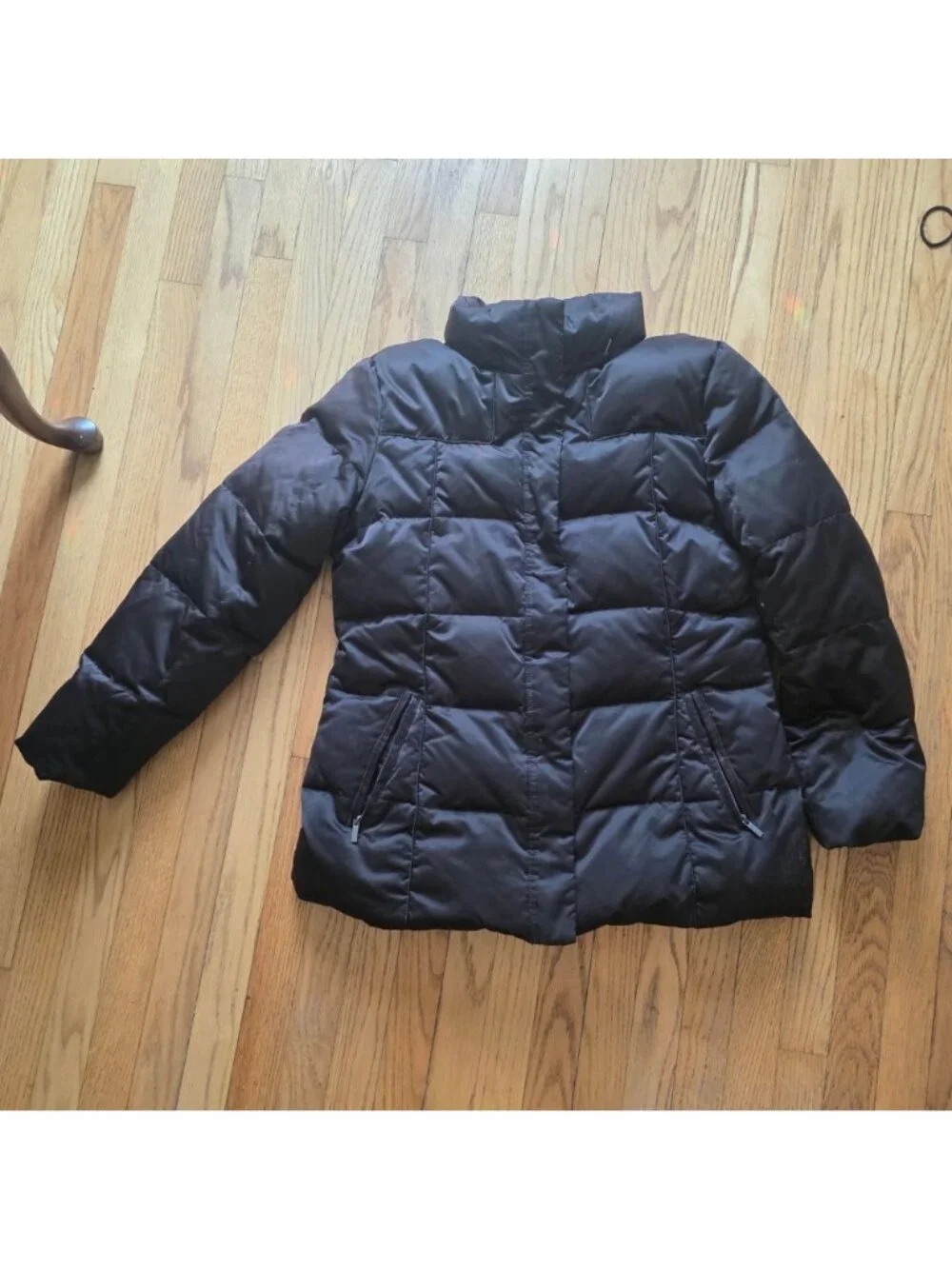 Calvin Klein Womens Black Puffer Jacket XL Down-Filled Full Zip Winter Coat